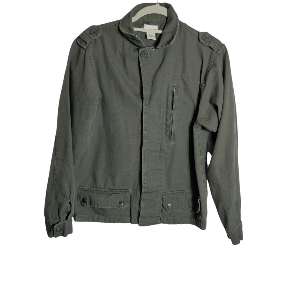 Wet Seal Womens Olive Green Cotton Utility Military Jacket Full Zip Medium